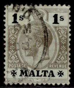 MALTA GV SG81b, 1s blue-green (olive-back), USED. Cat £40.