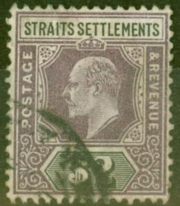 Straits Settlements 1902 $2 Dull Purple & Black SG120 Fine Used