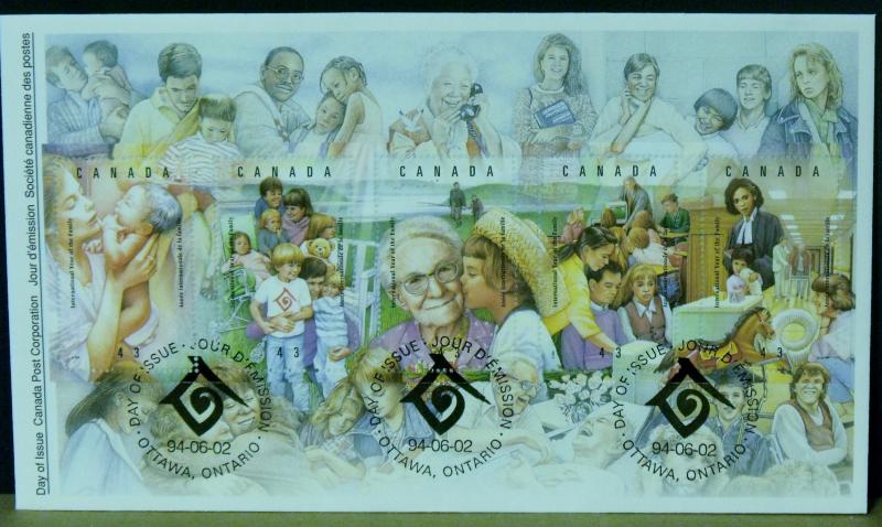 3208   Canada   FDC's   # 1523   S/S   UN Int'l Year of Family     CV$ 4.90