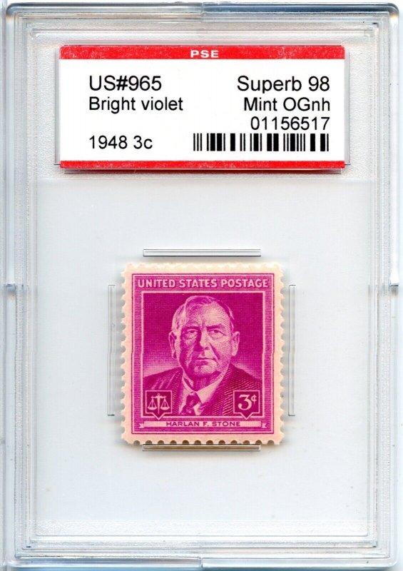 US SCOTT #965 MINT-SUPERB-OG-NH GRADED 98 PSE SLAB SMQ $55 (7/24/24 GP)