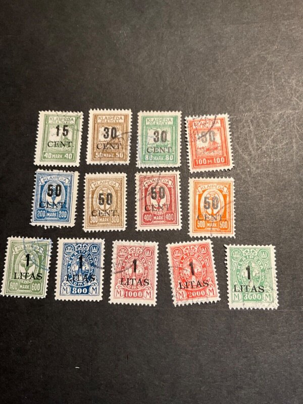 Stamps Memel N70-82 used
