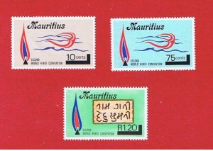 Mauritius #424-426  MNH OG    Hindi    Free S/H