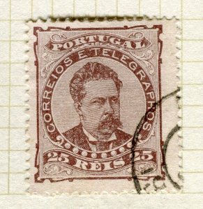 PORTUGAL; 1880s early classic Luis Perf issue fine used Shade of 25r. value