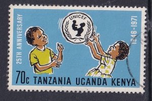 Kenya Uganda  Tanzania    #247  used  1972  UNICEF  70c