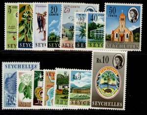 SEYCHELLES QEII SG196-212, 1962 PART SET, NH MINT. Cat £58.