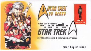 AO- 5133-5, 2016, StarTrek,  Add-on Cover, First Day Cover, Pictorial Postmark,