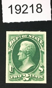 MOMEN: US STAMPS # O58P4 PROOF ON CARD LOT #19218