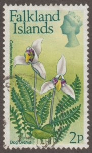 EDSROOM-20925 Falkland Islands 213a Used 1974 WK Upright Variety Orchid
