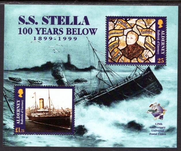 Alderney 127 Ship Wreck Souvenir Sheet MNH VF