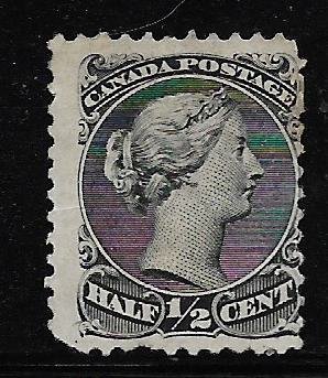 CANADA, 21, MINT HINGED ,QUEEN VICTORIA, STAIN ON BACK