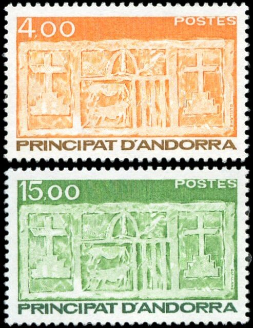 French Andorra 1986 #332,334 MNH. Definitive, coat of arms