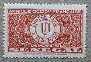 Senegal 1935 10c postage due, unused. See note. Scott J23, CV $0.25