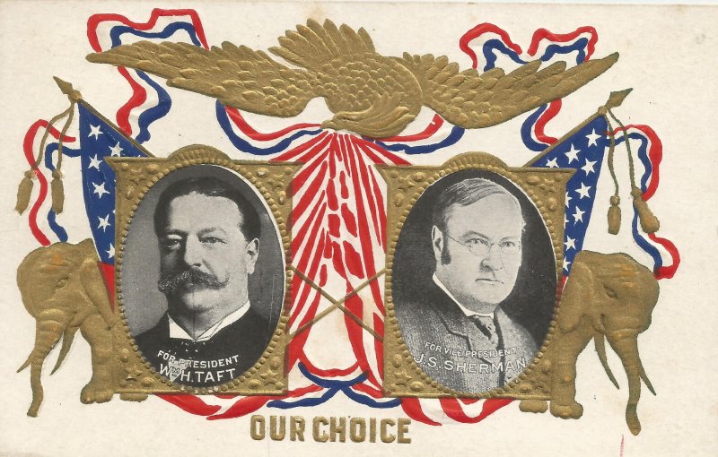 Taft & Sherman campaign postcard #!