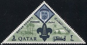 QATAR 1965  Sc 55 3np Boy Scouts MNH Mint VF. Triangle, BIN $1.25