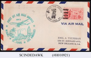 UNITED STATES USA - 1959 JET AIR MAIL MIAMI to ST. LOUIS to LOS ANGELES - FFC