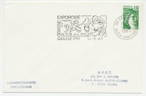 Cover / Postmark France 1981 Flower - Rose Exhibition