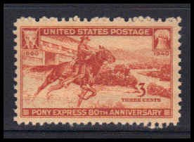 894 3c Pony Express Fine MNH W4541