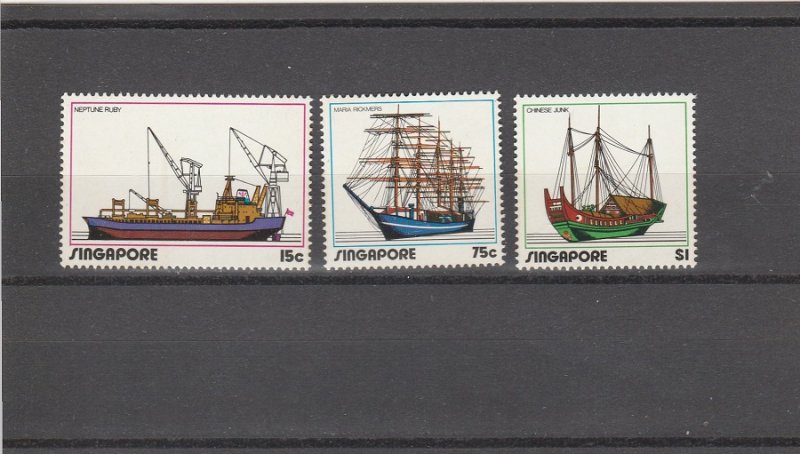 Singapore  Scott#  164-166  MNH  (1972 Shipping Industry)