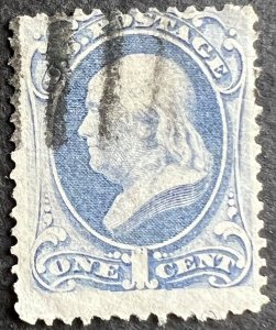 Scott#: 145 - Benjamin Franklin, w/o Grill 1¢ 1870 used single stamp - Lot 4