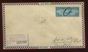 C15 Graf Zeppelin Used Stamp on Nice Registered FIRST DAY COVER (C15-FDC1)