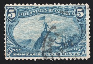 US Scott 288 Used 5 cent Trans-Mississippi Expo dull blue 1898 Lot T188 bhmstamp