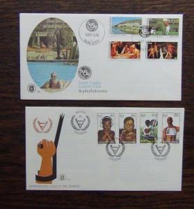 Bophuthatswana 1980 1982 FDC x 10 Tourism Disabled Easter Telephone Scouts etc  