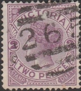 Australia Victoria 1899 SG#334 2d Lilac Queen Victoria Type 73 USED-Fine-NH.