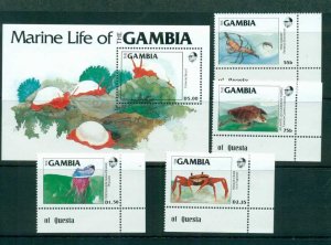 Gambia 1984 Marine Life + MS MUH lot73149