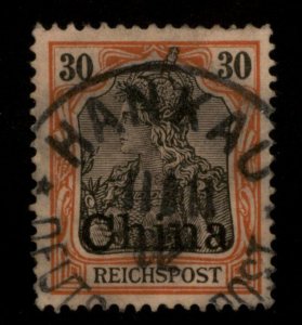 Germany 1902 China HANKAU Used 30pf Reichspost Germania Overprint 100004