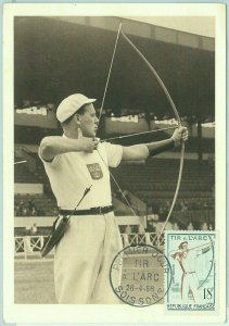 67904 - FRANCE - POSTAL HISTORY - MAXIMUM CARD 1958 ARCHERY Sport 