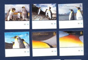 SOUTH GEORGIA - # 328-333 - MNH - Penguins Birds - 2005