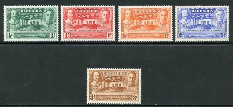 Barbados SG257/61 1939 Tercentary Set M/M 