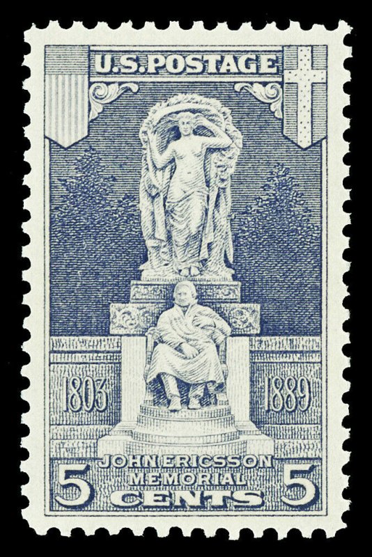 Scott 628 1926 5c Ericsson Memorial Issue Mint VF OG NH Cat $8.50