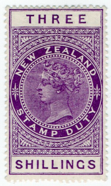 (I.B) New Zealand Revenue : Stamp Duty 3/- (SG F92)