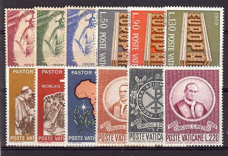 1969 Vatican City - Sc#467-478 - Complete year set - MNH