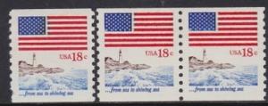 US 1891 Flag Single & Pair MNH