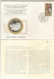 Denmark 1976 Postmasters Society - Silver Coin Cover