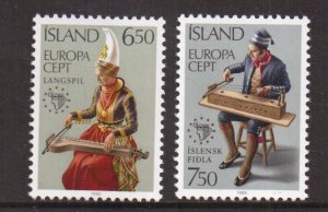 Iceland   #606-607    MNH  1985   Europa Music year