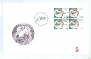 Jersey 518 2008 Kayaker & River Rocks, Block of 4 on Unaddressed, Cacheted FDC, Sports