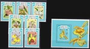 Laos 637-44 MNH 1985 Orchids (ak2480)