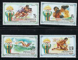 Penrhyn Is 401-04 MNH 1992 Olympics (fe1142)