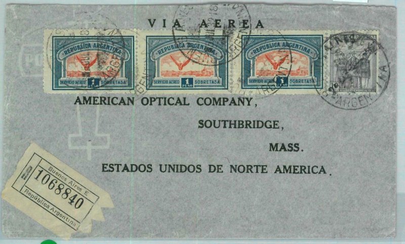 94081 - ARGENTINA - POSTAL HISTORY -  REGISTERED COVER  to  the USA  1932