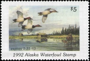 ALASKA #8 1992 STATE DUCK CANVASBACKS by Fred W. Thomas