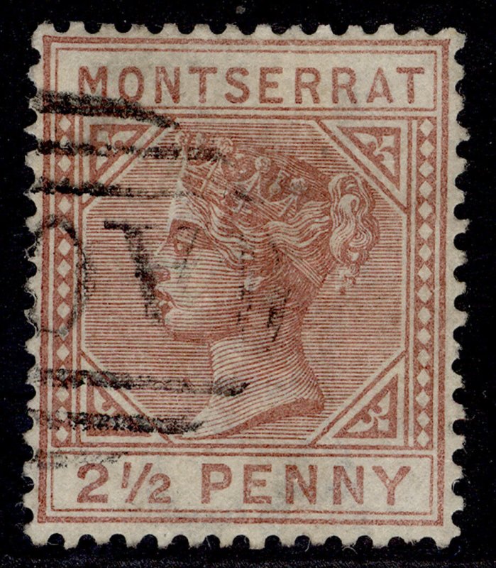 MONTSERRAT QV SG9, 2½d red-brown, FINE USED. Cat £80.