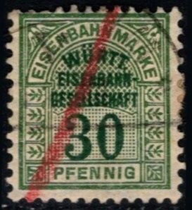 1907 Germany Local Revenue 30 Pfennig Württemberg State Railways Used