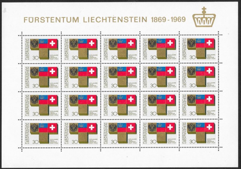 LIECHTENSTEIN (80) All different Sheets of stamps ALL Mint Never Hinged