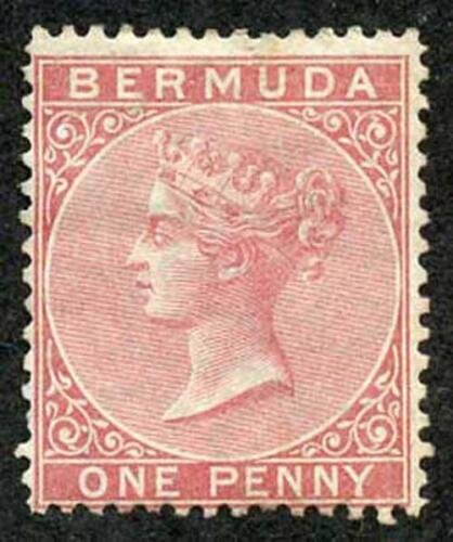 Bermuda SG1 1d Rose Red wmk crown CC Perf 14 M/Mint (hinge remainder) 