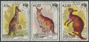 Niue 1984 SG557-559 Ausipex Kangaroos set FU