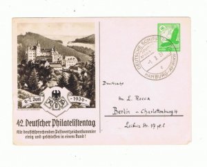 1936 Stamp Day post card mailed on the Hamburg-Afrika in 1937 