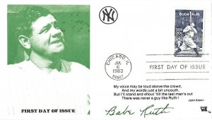 1983 FDC, #2046, 20c Babe Ruth, JA D-636